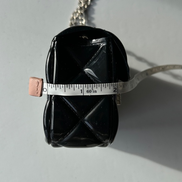 Barbie Glossy Black Mini JELLY Chain Crossbody Bag Purse - Picture 9 of 9